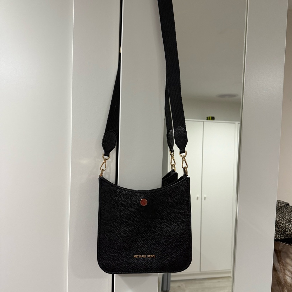 Michael Kors Black Leather Crossbody Bag